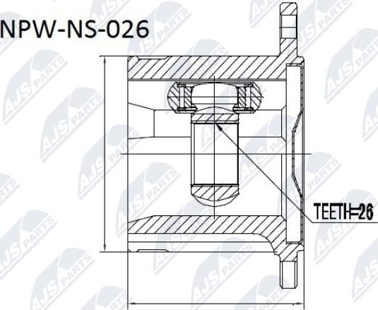 NTY NPW-NS-026 - Шарнирный комплект, ШРУС, приводной вал autospares.lv