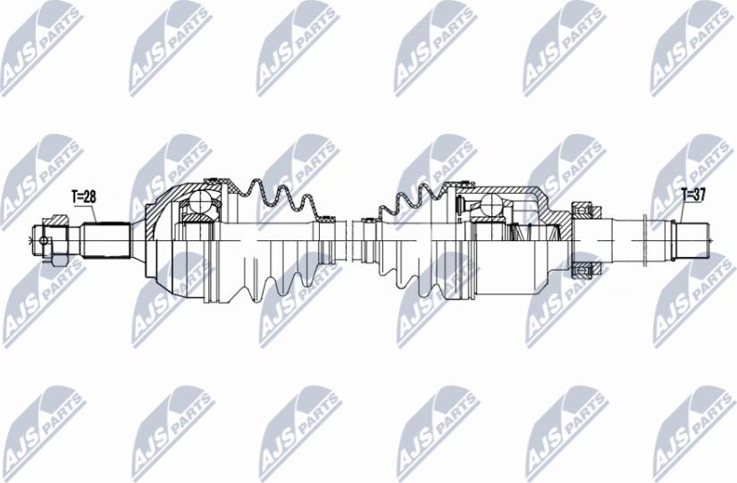 NTY NPW-PE-095 - Приводной вал autospares.lv