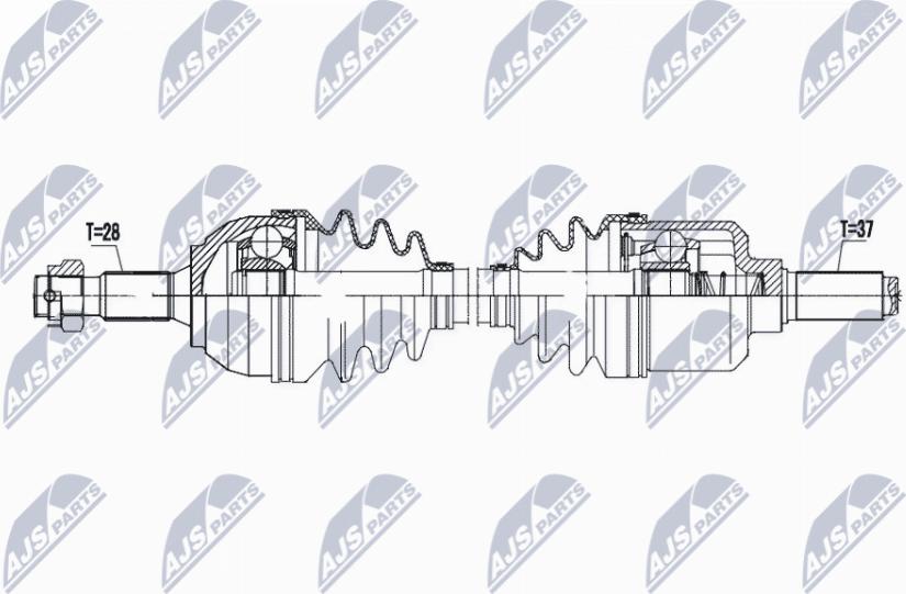 NTY NPW-PE-093 - Приводной вал autospares.lv