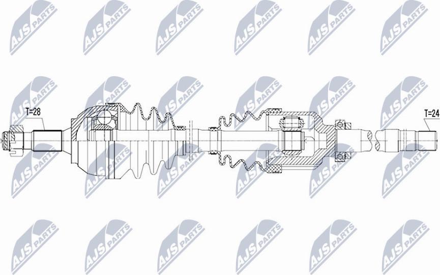 NTY NPW-PE-045 - Приводной вал autospares.lv