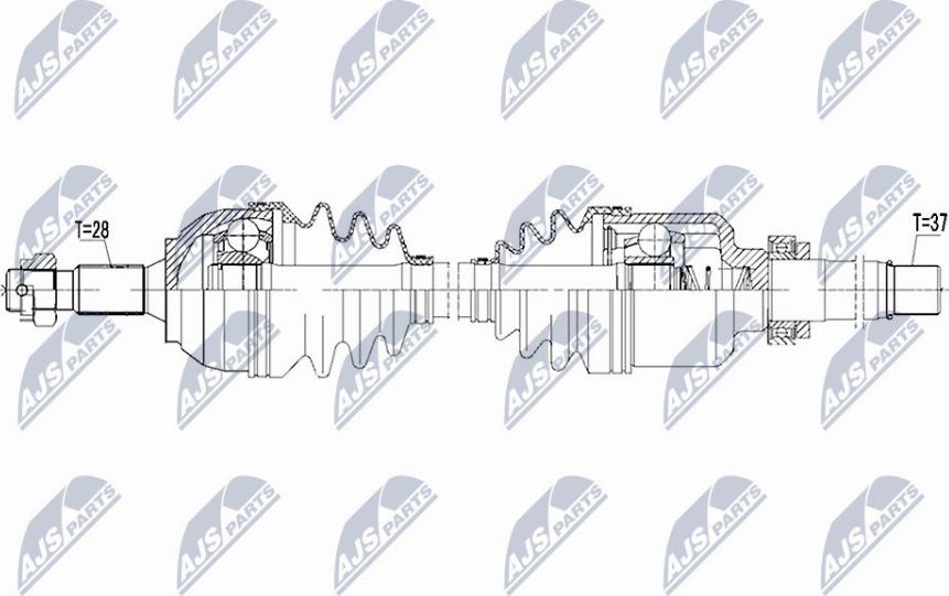 NTY NPW-PE-041 - Приводной вал autospares.lv