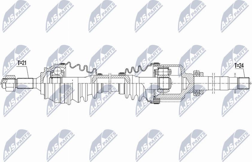 NTY NPW-PE-047 - Приводной вал autospares.lv