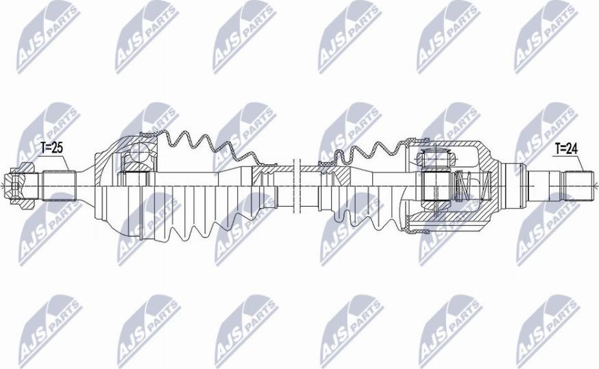 NTY NPW-PE-055 - Приводной вал autospares.lv