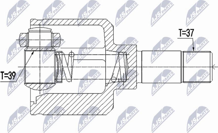 NTY NPW-PE-056 - Шарнирный комплект, ШРУС, приводной вал autospares.lv