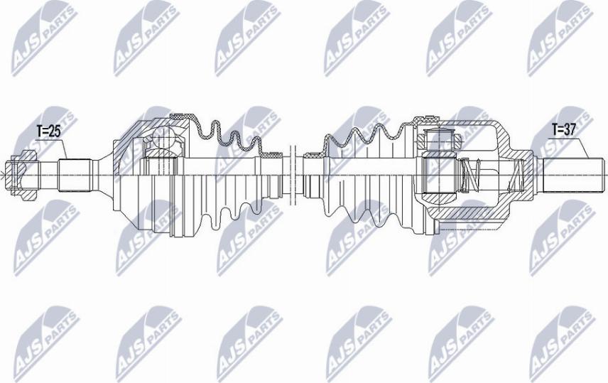 NTY NPW-PE-051 - Приводной вал autospares.lv