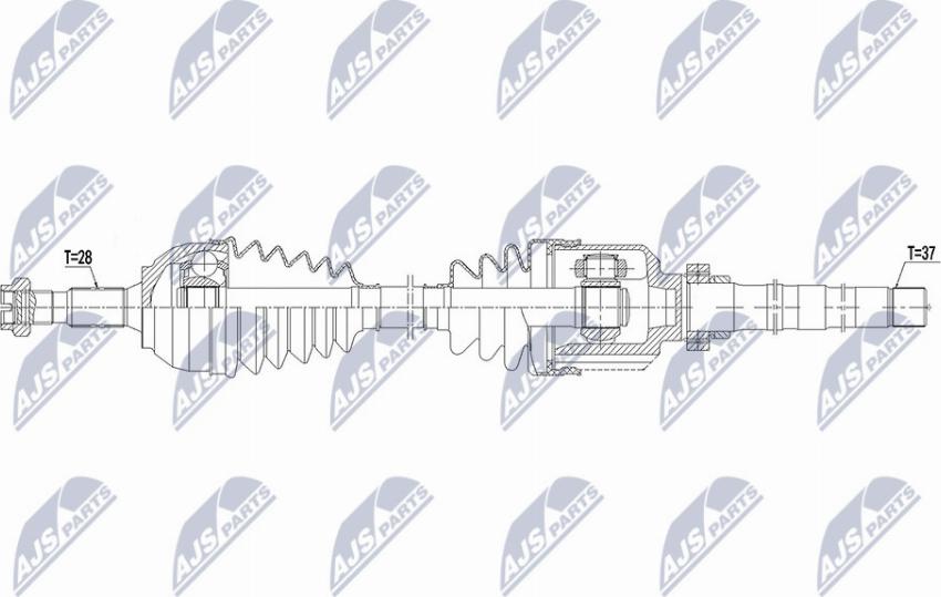 NTY NPW-PE-053 - Приводной вал autospares.lv