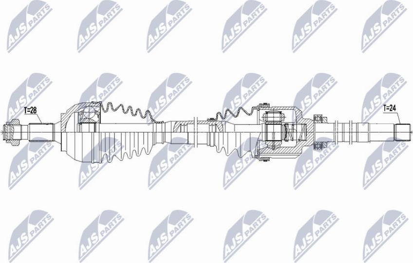 NTY NPW-PE-065 - Приводной вал autospares.lv