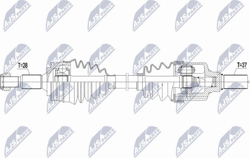 NTY NPW-PE-067 - Приводной вал autospares.lv