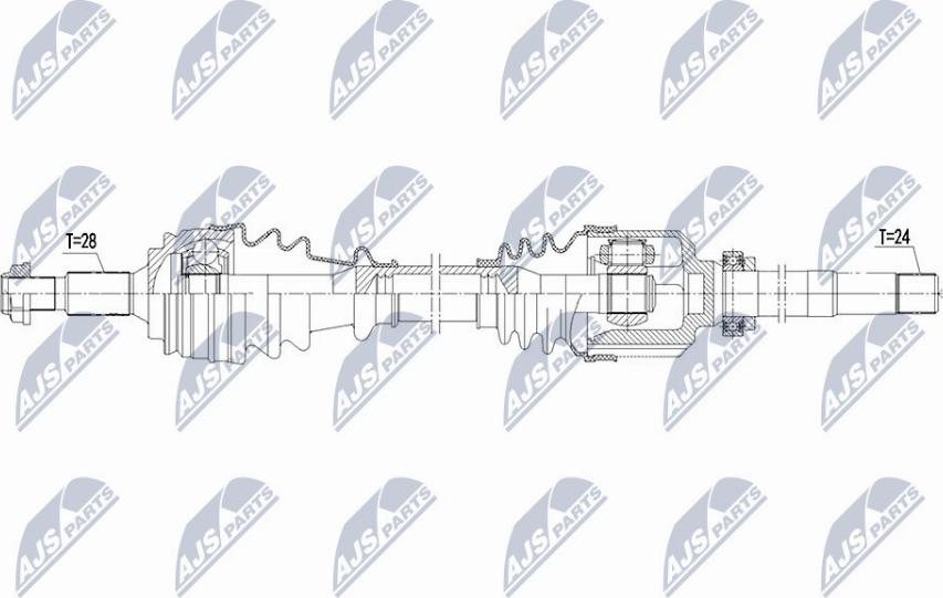 NTY NPW-PE-019 - Приводной вал autospares.lv