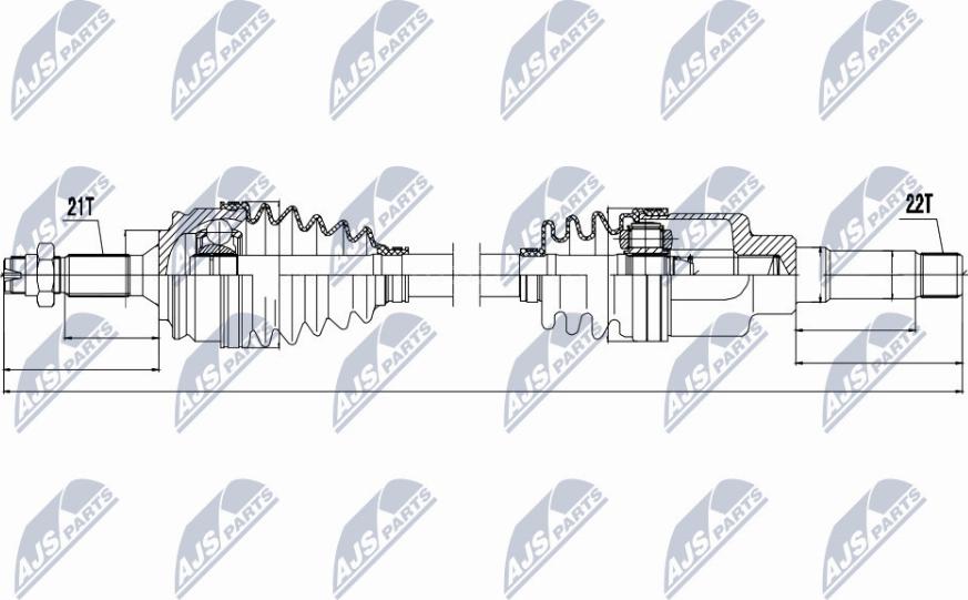 NTY NPW-PE-015 - Приводной вал autospares.lv