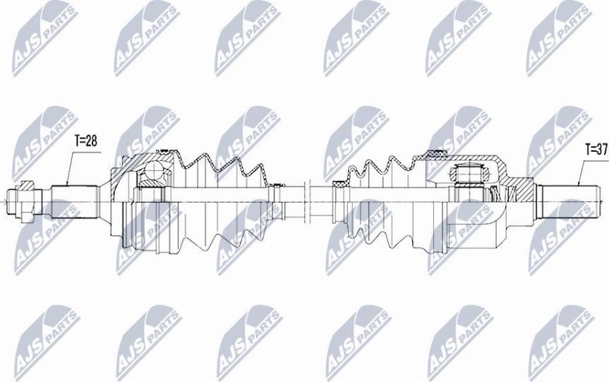 NTY NPW-PE-039 - Приводной вал autospares.lv