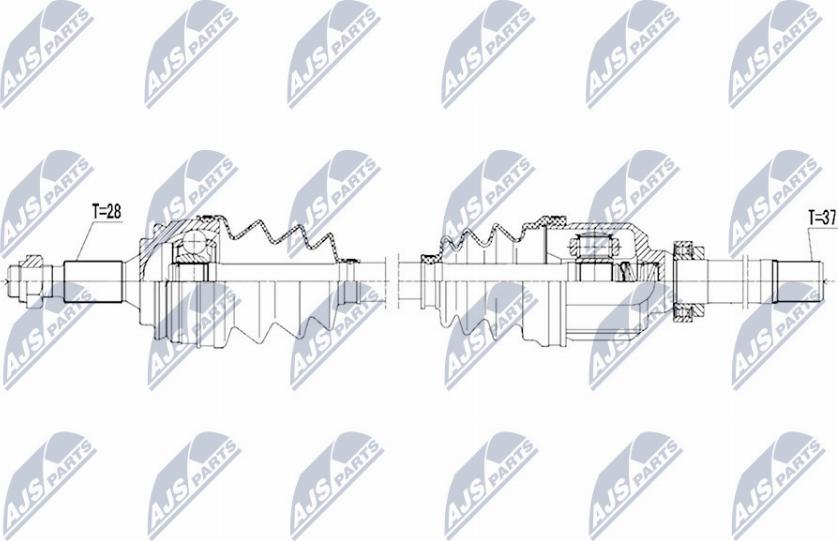 NTY NPW-PE-037 - Приводной вал autospares.lv