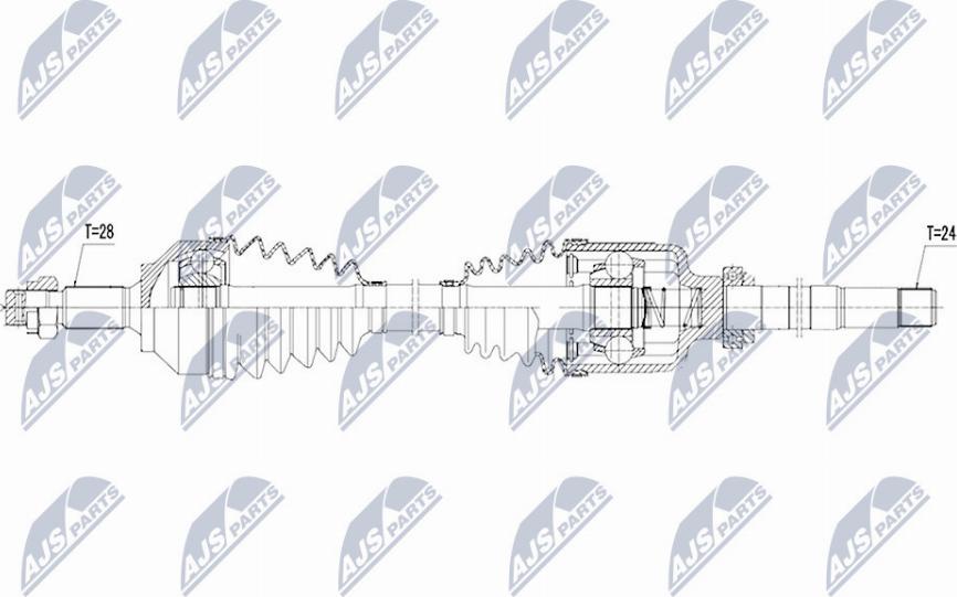 NTY NPW-PE-029 - Приводной вал autospares.lv