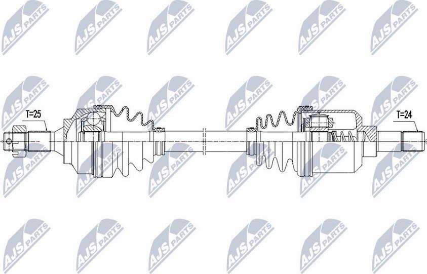 NTY NPW-PE-025 - Приводной вал autospares.lv