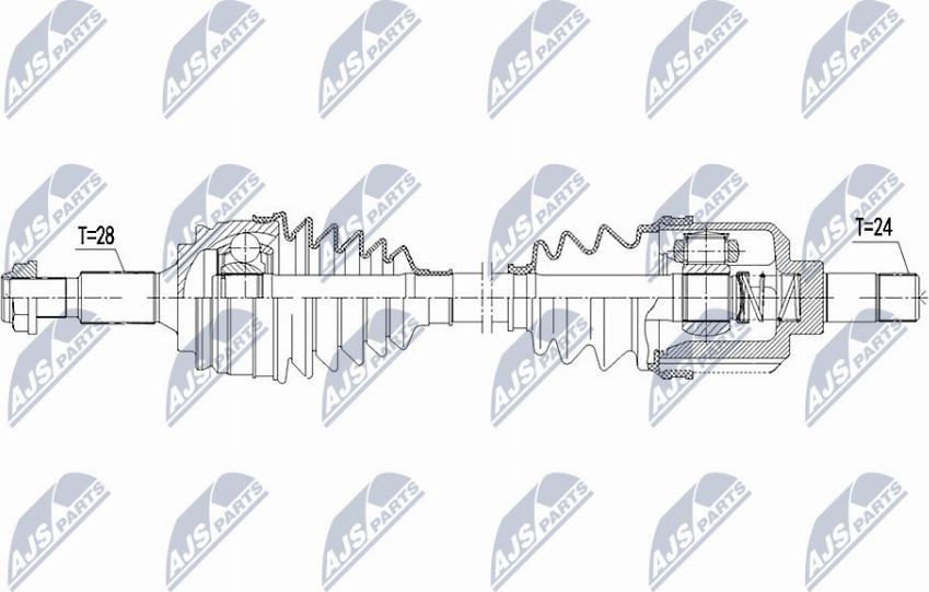 NTY NPW-PE-021 - Приводной вал autospares.lv