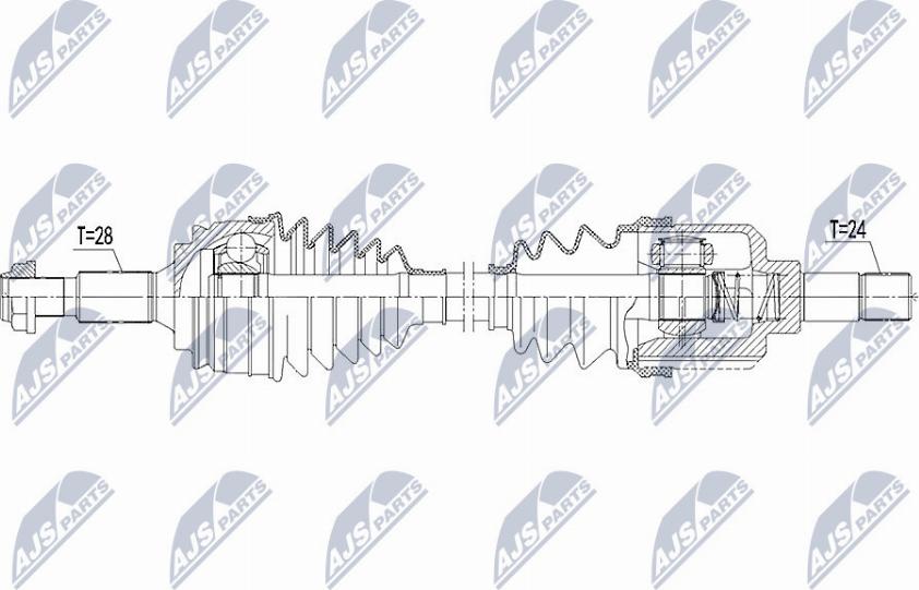 NTY NPW-PE-023 - Приводной вал autospares.lv