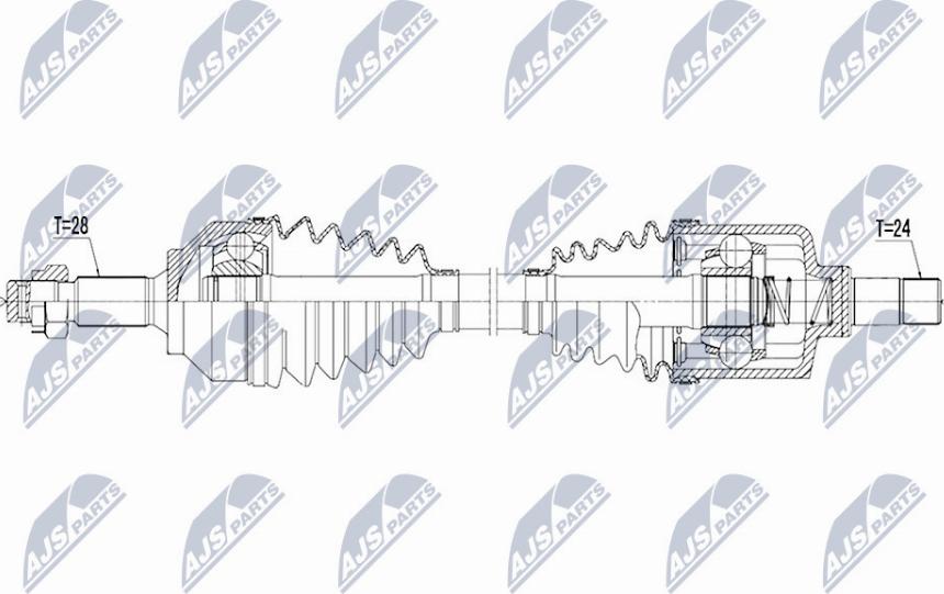 NTY NPW-PE-027 - Приводной вал autospares.lv