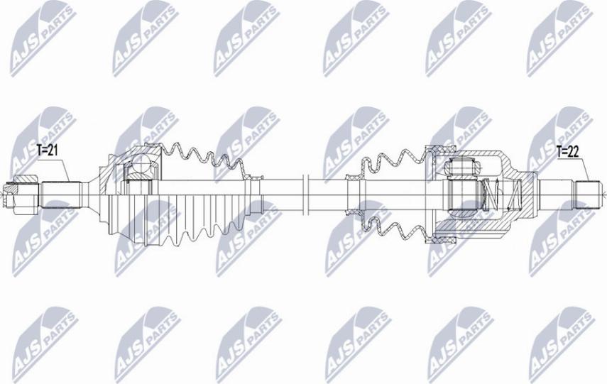 NTY NPW-PE-075 - Приводной вал autospares.lv