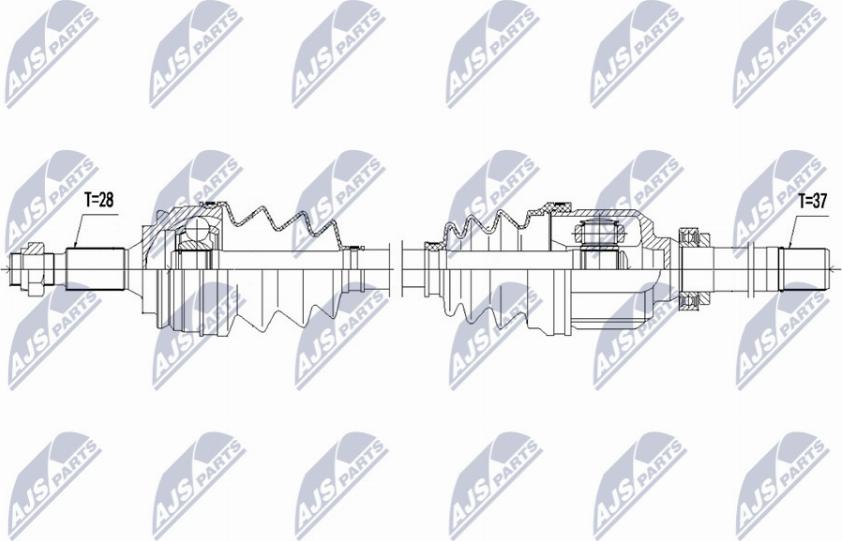 NTY NPW-PE-073 - Приводной вал autospares.lv