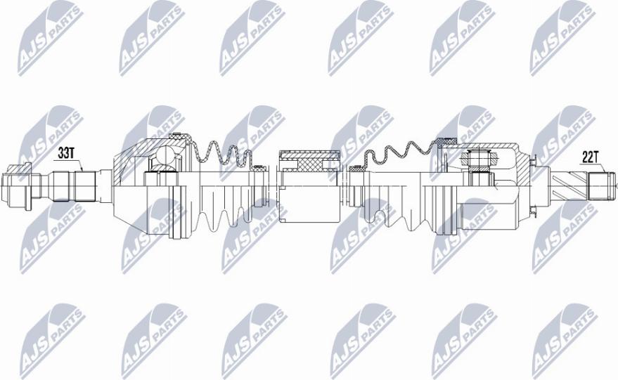 NTY NPW-PL-044 - Приводной вал autospares.lv