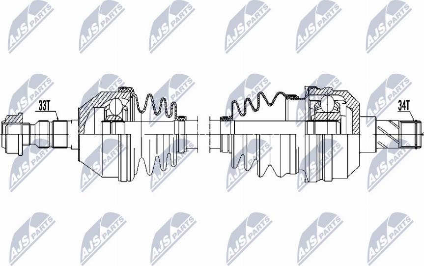 NTY NPW-PL-050 - Приводной вал autospares.lv