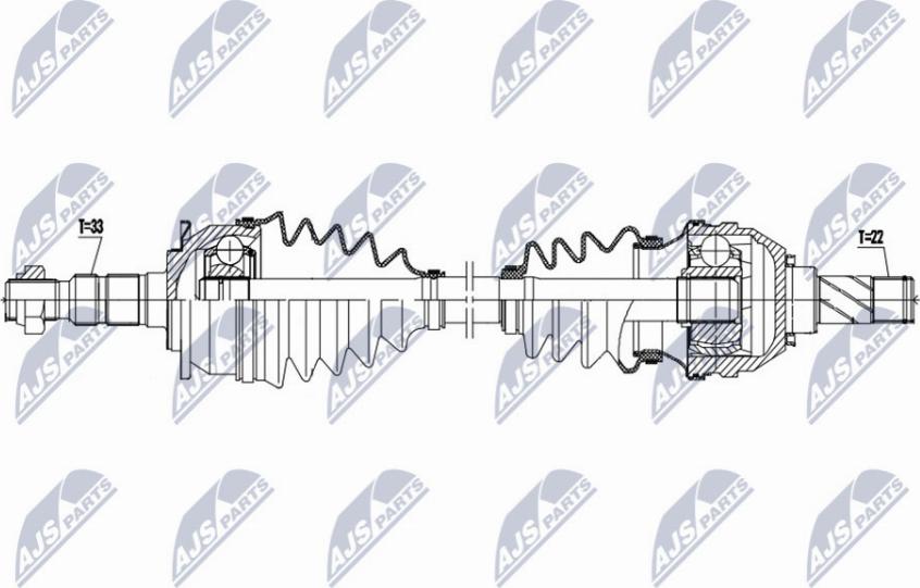 NTY NPW-PL-121 - Приводной вал autospares.lv