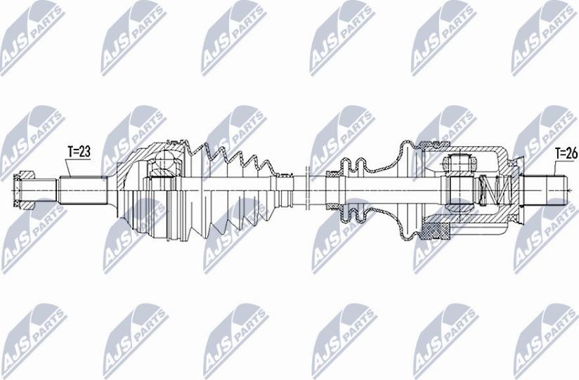 NTY NPW-RE-093 - Приводной вал autospares.lv