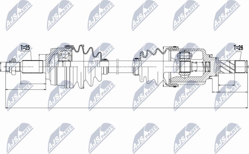 NTY NPW-RE-049 - Приводной вал autospares.lv