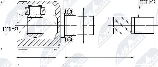 NTY NPW-RE-044 - Шарнирный комплект, ШРУС, приводной вал autospares.lv