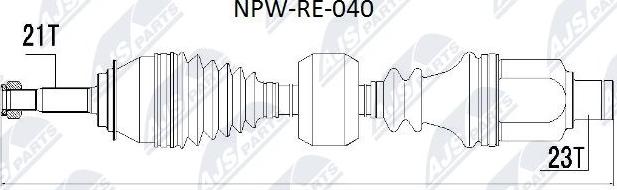 NTY NPW-RE-040 - Приводной вал autospares.lv