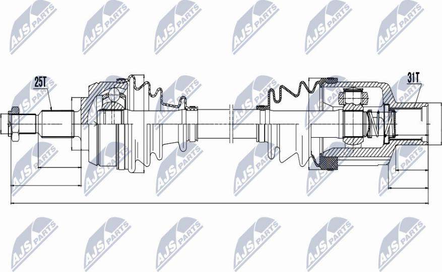 NTY NPW-RE-054 - Приводной вал autospares.lv