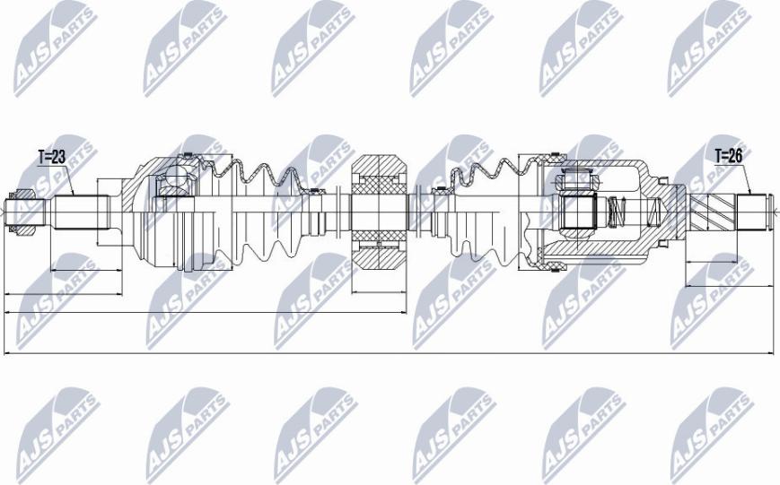 NTY NPW-RE-056 - Приводной вал autospares.lv