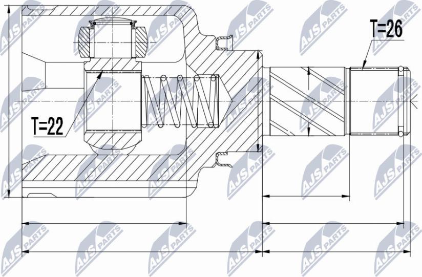 NTY NPW-RE-050 - Шарнирный комплект, ШРУС, приводной вал autospares.lv