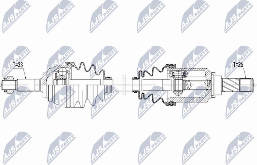 NTY NPW-RE-069 - Приводной вал autospares.lv