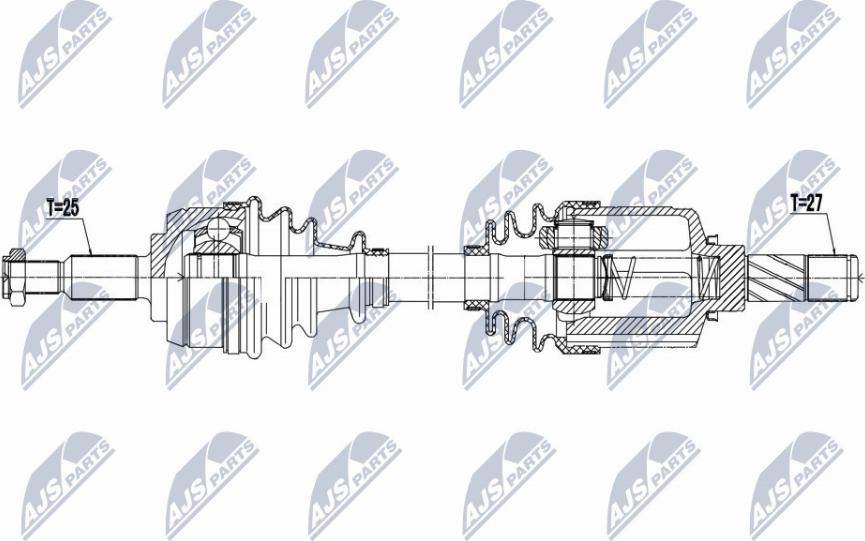 NTY NPW-RE-066 - Приводной вал autospares.lv