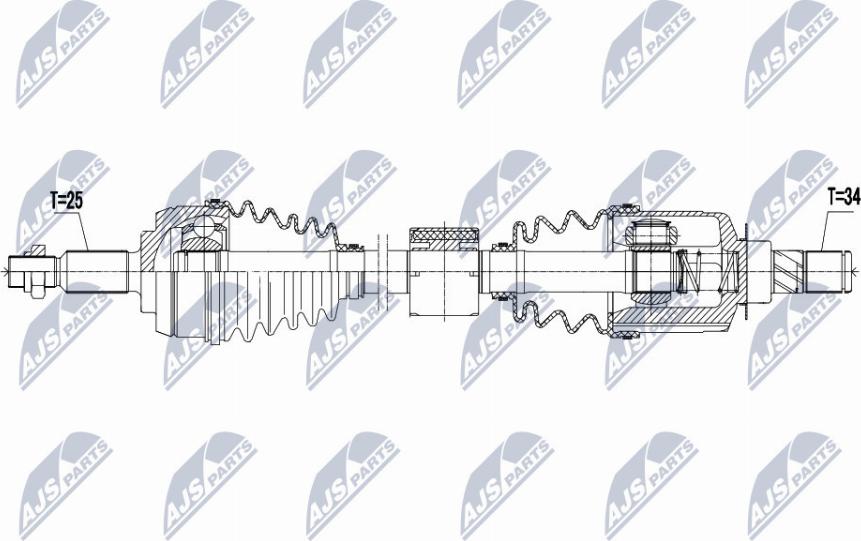 NTY NPW-RE-061 - Приводной вал autospares.lv