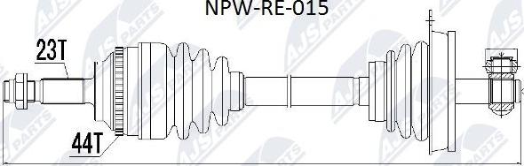 NTY NPW-RE-015 - Приводной вал autospares.lv