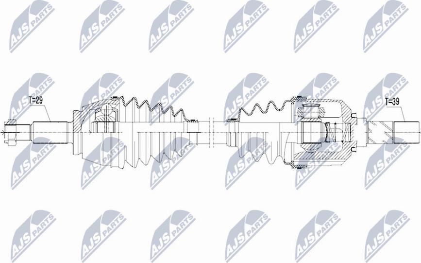 NTY NPW-RE-087 - Приводной вал autospares.lv