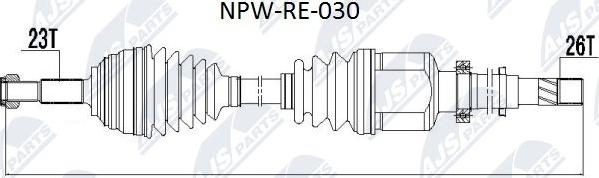 NTY NPW-RE-030 - Приводной вал autospares.lv