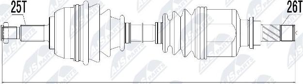 NTY NPW-RE-031 - Приводной вал autospares.lv