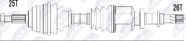 NTY NPW-RE-032 - Приводной вал autospares.lv