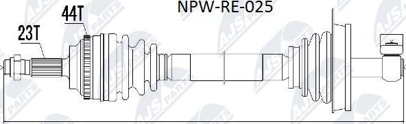 NTY NPW-RE-025 - Приводной вал autospares.lv