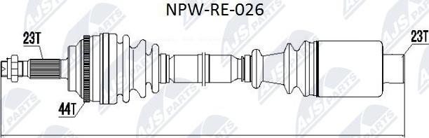 NTY NPW-RE-026 - Приводной вал autospares.lv