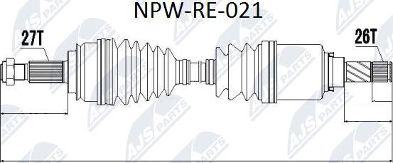 NTY NPW-RE-021 - Приводной вал autospares.lv