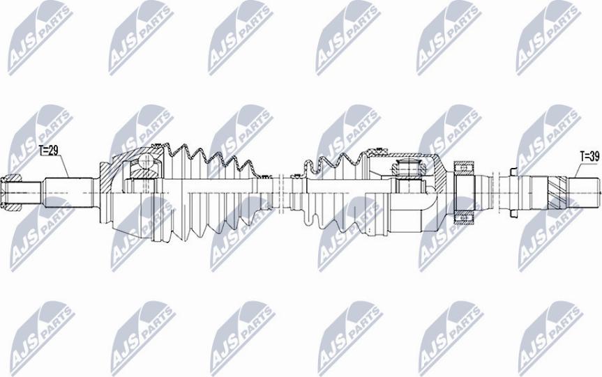 NTY NPW-RE-075 - Приводной вал autospares.lv