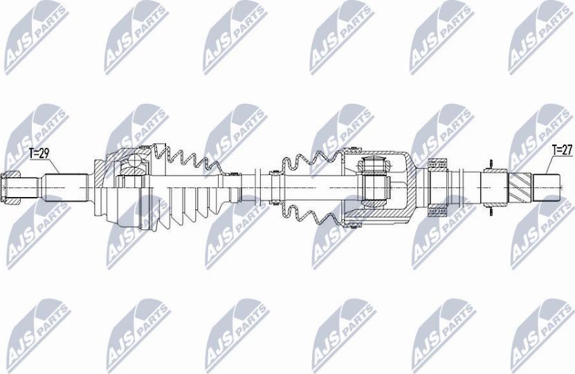 NTY NPW-RE-073 - Приводной вал autospares.lv