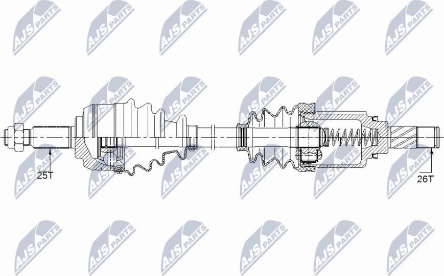 NTY NPW-RE-148 - Приводной вал autospares.lv