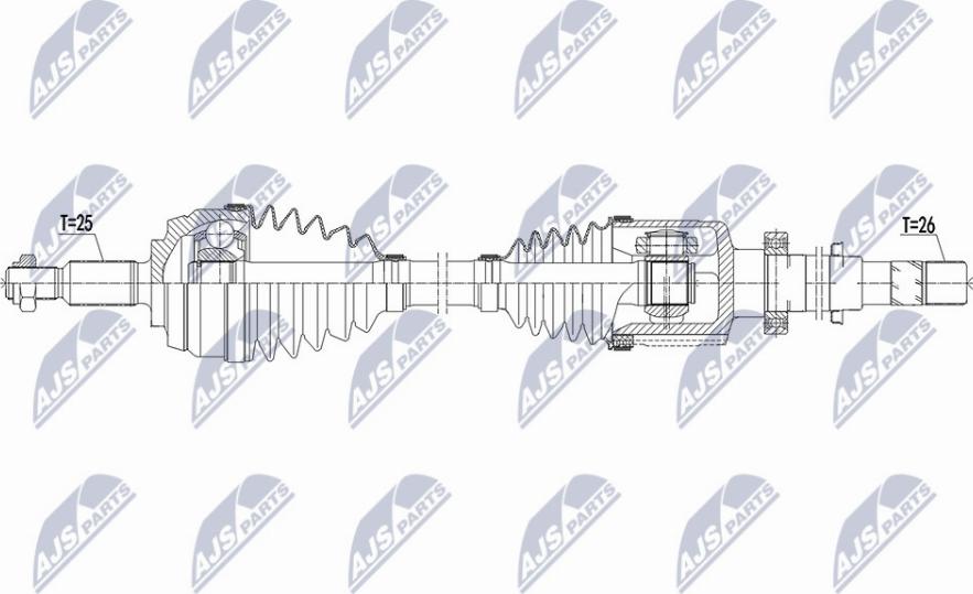 NTY NPW-RE-159 - Приводной вал autospares.lv