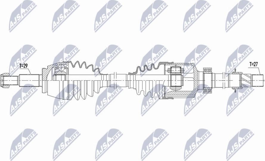 NTY NPW-RE-162 - Приводной вал autospares.lv