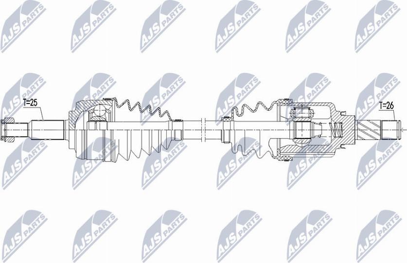 NTY NPW-RE-113 - Приводной вал autospares.lv